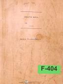 Gould Eberhardt Operators Instruct 60 S Gear Cutting Manual-60 S-No. 60 S-01
